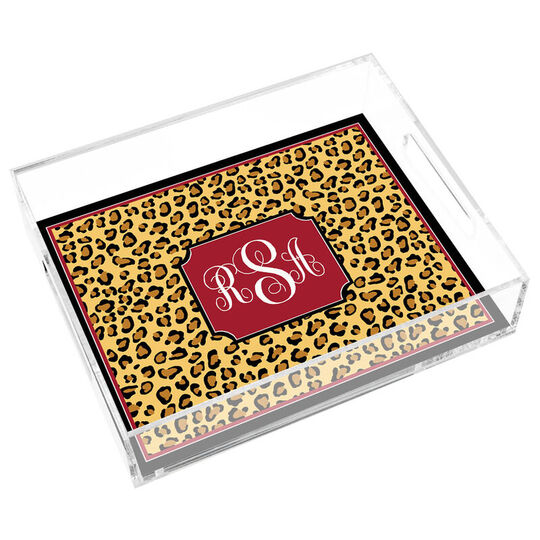 Leopard Royalty Lucite Tray